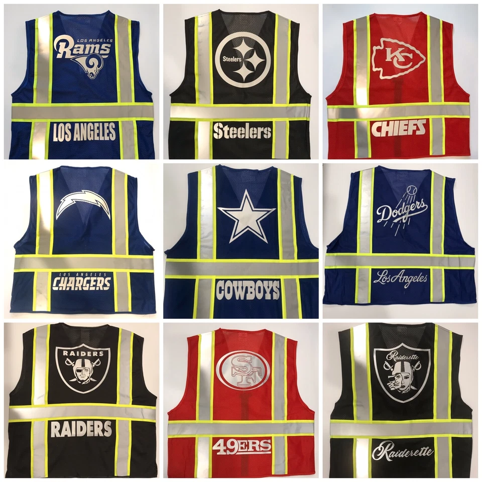 CHALECO DE SEGURIDAD REFLECTANTE NEGRO LAS VEGAS RAIDERS CON LOGOTIPO REFLECTANTE Foto 3 de 3