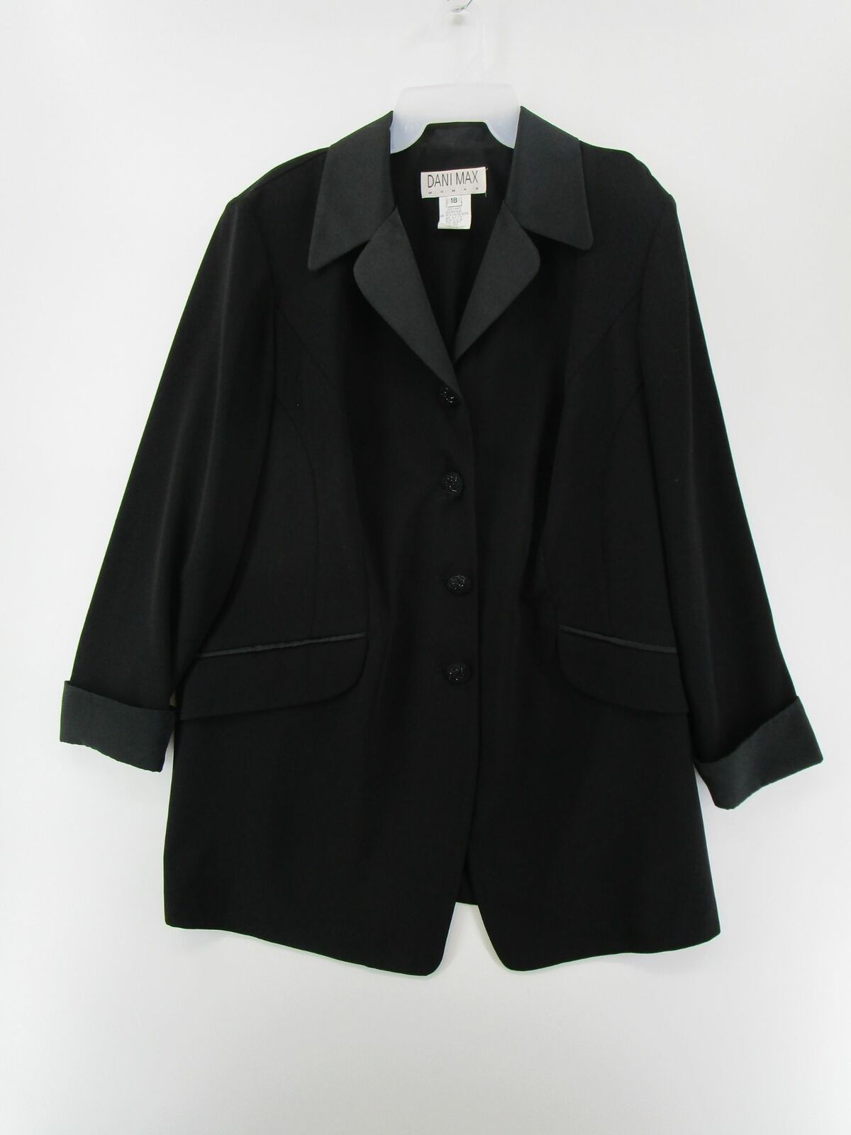 Dani Max Womens 18 Buttons Up Classic Suit Jacket Black | eBay
