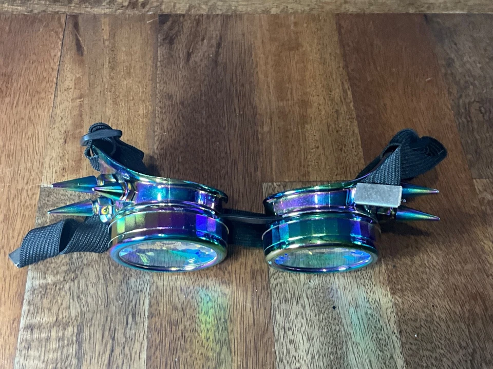 Steampunk Goggles Rainbow Kaleidoscope Horror Cosplay Clubwear Party Glasses - Image 3 of 4