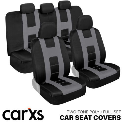 Full Set Front & Rear Bench Car Seat Covers for Auto Truck SUV Silver Gray - Bild 1 von 6