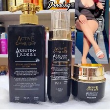 Active Caviar Drip Arbutin  Licorice Lotion Set 3 In 1