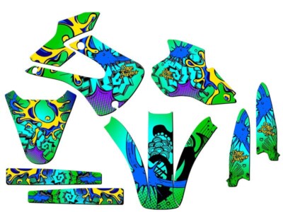 1998-2000 KX 100 ZANY Green Senge Graphics Kit Compatible with Kawasaki
