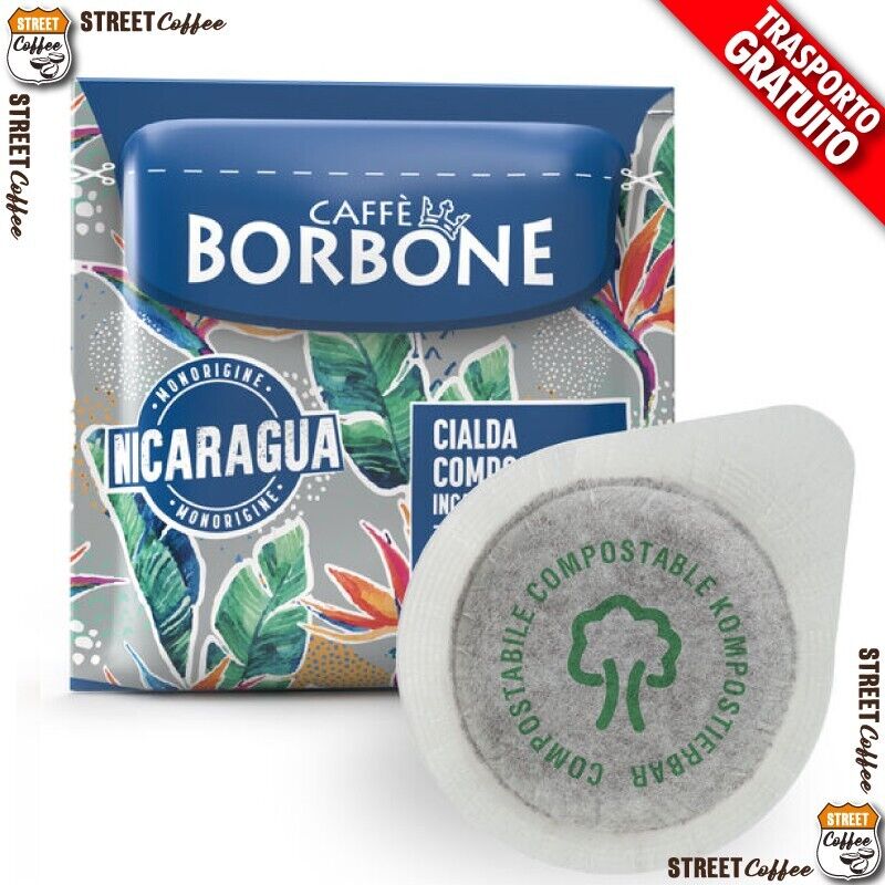 100 Cialde ESE 44 Caffè Borbone BLU NICARAGUA miscela Fine Robusta