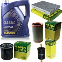 MANN-FILTER Inspektionspaket Mannol 5L Classic 10W-40 FüR Renault Clio Ii 1.2