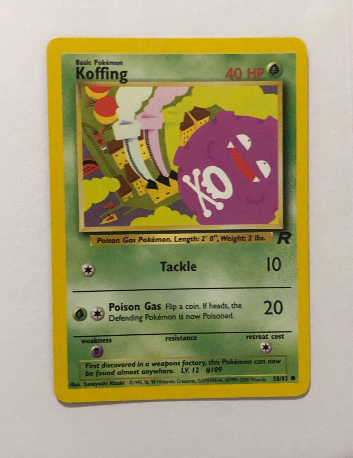 Pokemon Card Team Rocket Koffing 58/82 Near Mint