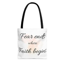 Fear Faith Christian Bag, Christian Tote, Faith Tote, Faith, Christian Gift