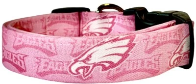 Pink Philadelphia Eagles Handmade Dog Collar - Running low - Fabric Out Of Print