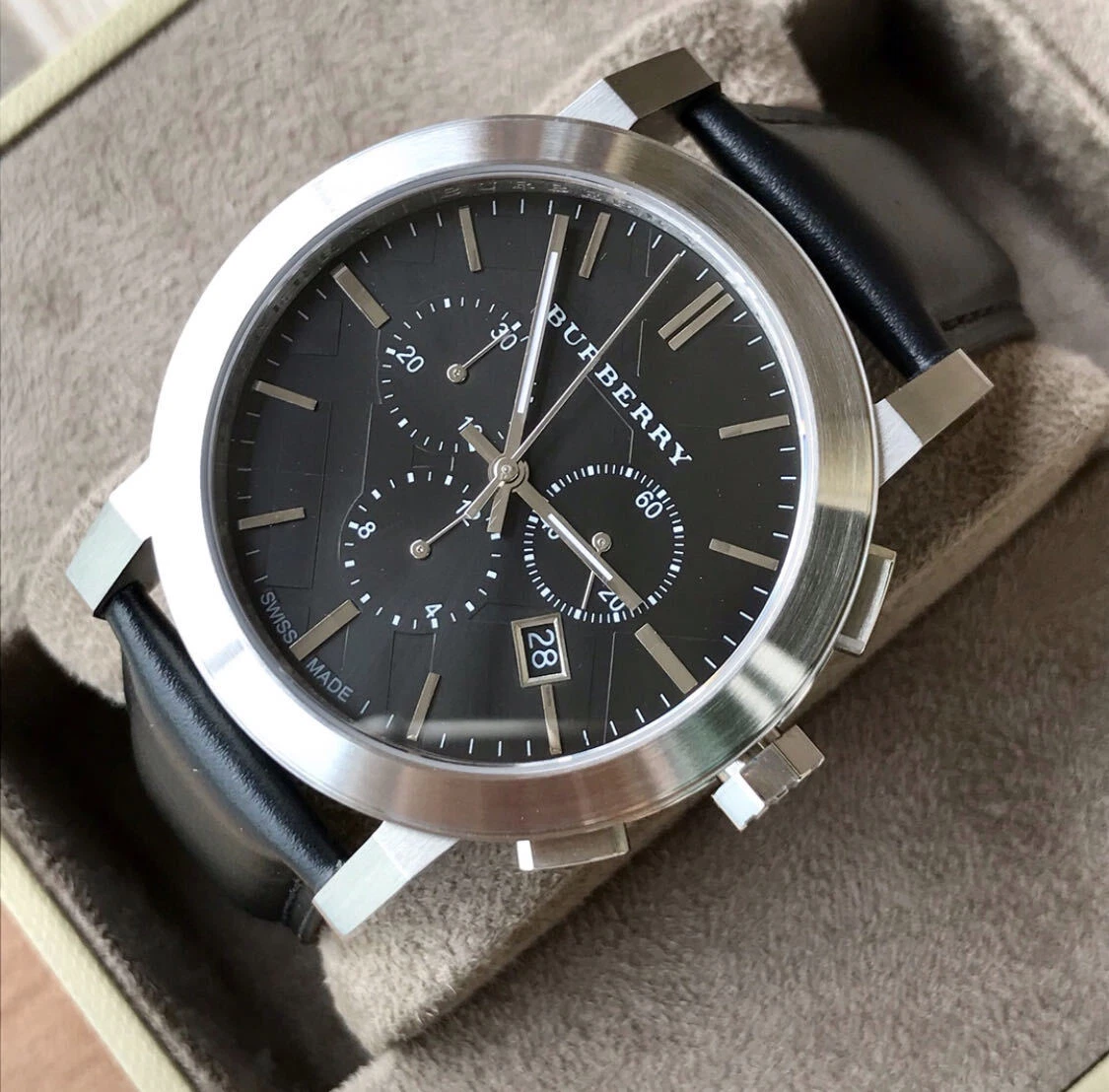 Burberry Men's Swiss Chronograph Gray Ion Steel 42mm Men's Watch