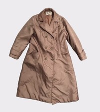 BROMLEIGH Vintage 70's Taupe/Beige Puffer Double Breasted Belted Coat Sz 12 PUC