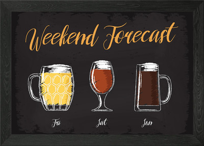 Weekend Forecast Bier Gerahmtes Wandbild Poster Leinwanddruck Bild