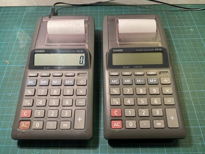 CASIO HR-8L , zwei Tischrechner, funktionieren Digital, Drucker ok, Walze defekt