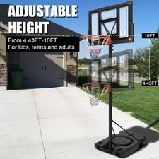 10FT Portable Basketball Hoop Height Adjustable Outdoor Basketball Goal