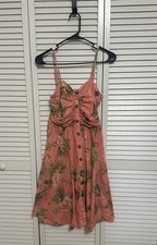Floral Button-Front Sundress with Spaghetti Straps