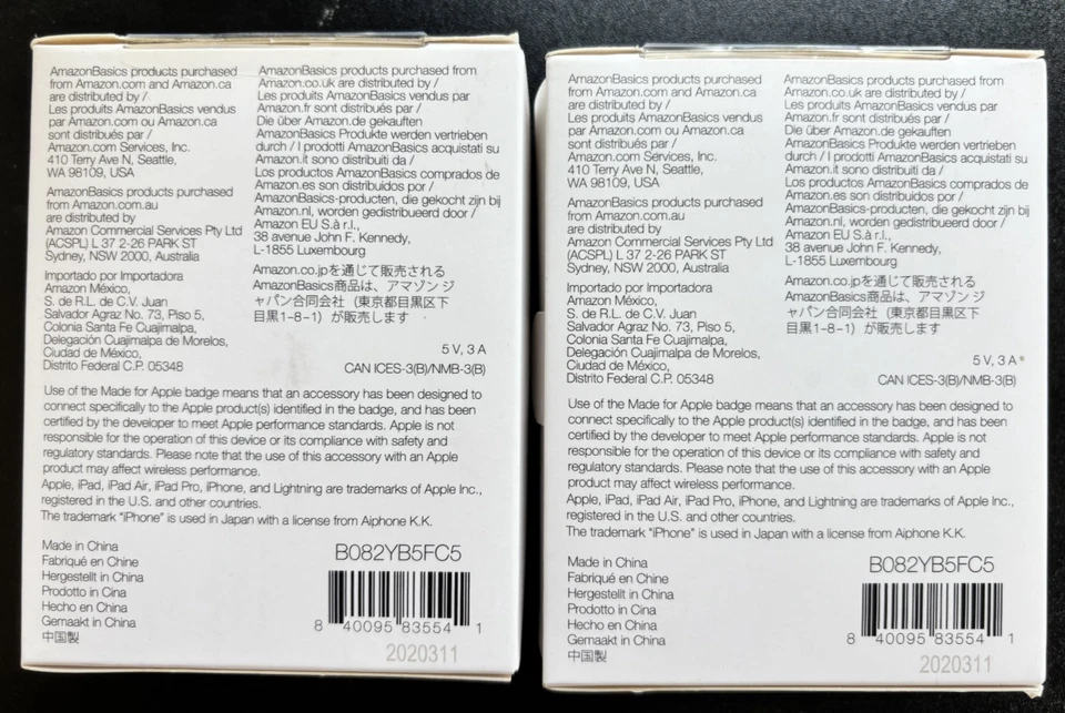 2x Amazon Basics USB-A to Lightning Cable Cord for iPhone iPad,3ft,MFi-Certified - Image 2 of 4