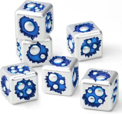 Metal D6 Dice, 6 Sided Dice Set of 6, DND Metal Dice Set for D