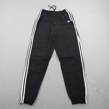 Vintage Adidas Pants Small Black Windbreaker Track Lined Ankle Zip Joggers 90s