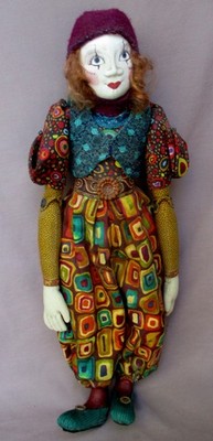 Judith Wagstrom 22'' Articulated Cloth Lady Doll Sculpted Oil Painted Face Signed