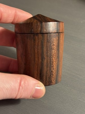 Conical Lid / Cone Top - Black Walnut Turned Carved Wood Container Vessel