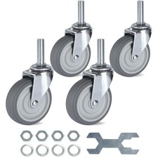 Finnhomy Caster Wheels 3 Inch Set of 4 Heavy Duty Threaded Stem Gray 