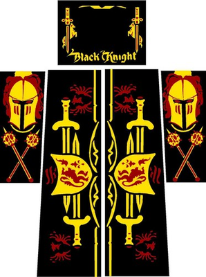 #ad Black Knight Pinball Machine CABINET Decal Set $249.95