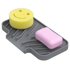 JIUBAR Sponge Holder for Kitchen Sink, Dish Sponge Holder Soap Tray with Drain