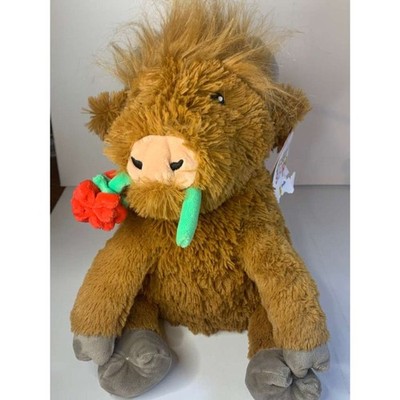GiggleScape Highland Cow Plush With Flower Rose Valentine Target Stuffed Animal