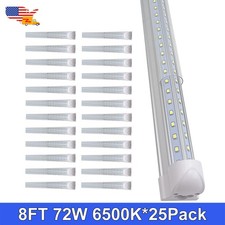 25 Pack 8' Led Shop Lights 9000Lm 6500K T8 Linkable Garage Workshop Fixtures