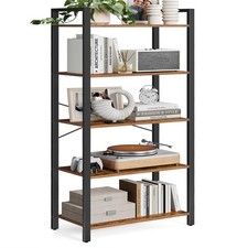 VASAGLE 5-Tier Bookshelf, Bookcase with Steel Frame, Book Shelf for Living Room,