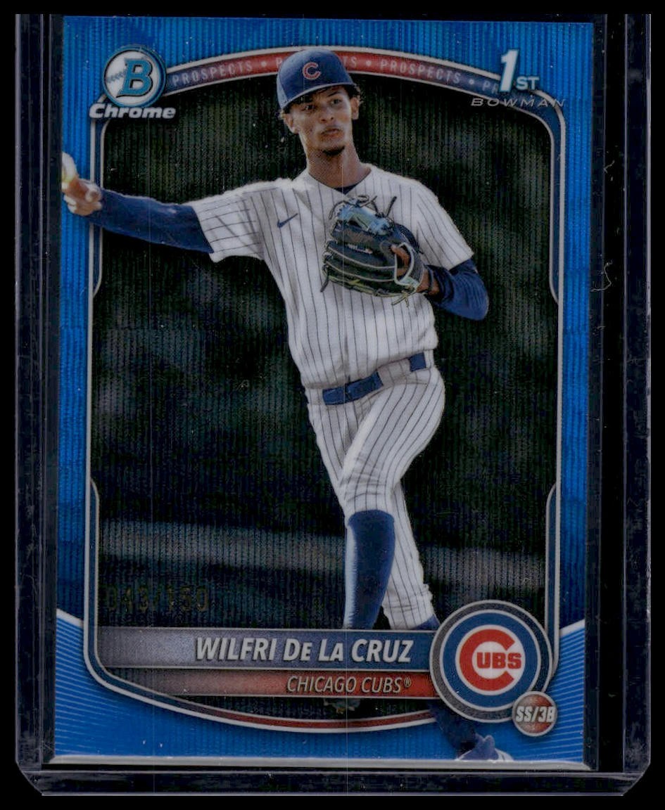 2025 Bowman Chrome #BCP-209 Wilfri De La Cruz Prospects Blue Wave #/150