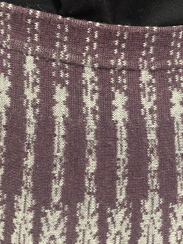 French designer Catherine Andre burgundy / grey knitted skirt size L - Picture 10 of 21