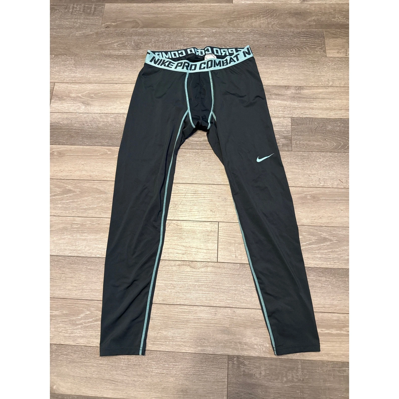 Nike Pro Combat Compression Mens XXL Black Teal Dri-FIT Leggings Pants