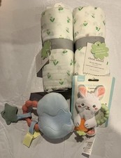 Cloud Island Baby Gift Set - Muslin Blankets and Baby Toys