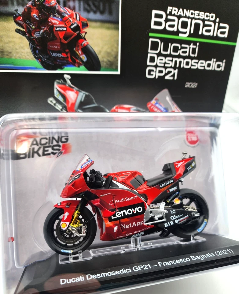 Francesco Bagnaia DUCATI GP21 2021  #04  1:18 Scale Racing Bikes Collection - Image 2 of 4