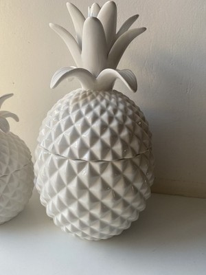 Two s Company Keramik Deko Ananas Deckel Dose Übertopf Skandi Impressionen weiß 
