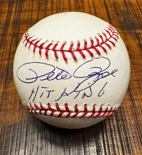 Pete Rose Signed Autographed Inscribed "Hit King" Rawlings OML Baseball JSA