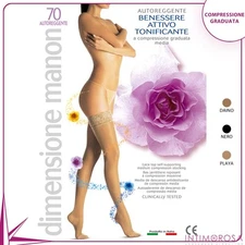 Manon 70 Den Supportive Thigh-High Stockings With Graduated Compression