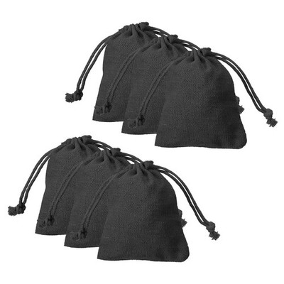 12 Stück Baumwoll Aufbewahrungstaschen 3,2'' x 3,9'' für Kordelzug, schwarz