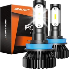SEALIGHT H11 H16 H8 LED Fog Light Bulbs or DRL, 14000 Lumens 6500K Cool White, 6