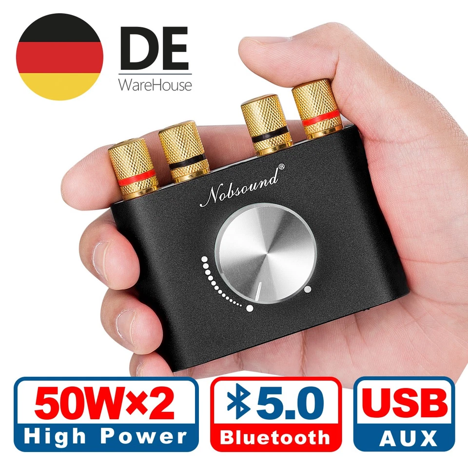 Nobsound Mini Bluetooth 5.0 Digital Power Amplifier HiFi Stereo Verstärker 50W×2