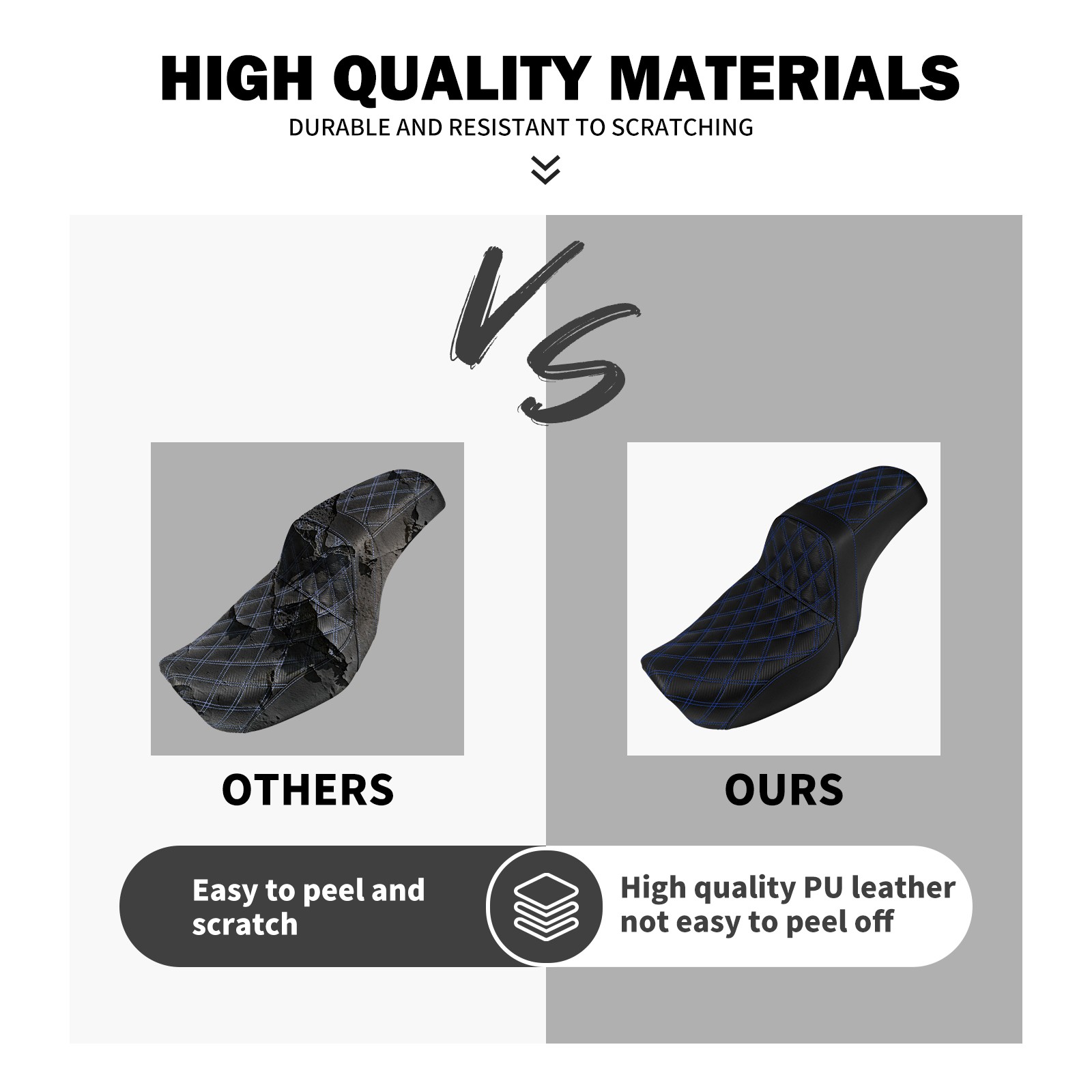 Blue Stitching Driver Passenger Seat Fits For Harley Dyna Wide Super Glide 06-17