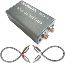 Noise Isolator RCA Pro Audio Hum Eliminator (No Affects Bass) Silver-Gray 