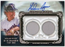 Nolan Ryan 2020 Topps Sterling Strikes Dual Jersey Autograph Card STAR-NRY 12/15