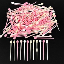 Vintage Hair Pins for Curlers Rollers Picks Plastic Mixed Lot White Pink 100