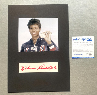 WILMA RUDOLPH ( 1994) 3x Olympiasiegerin signed Passepartout 20x30 Autogramm COA