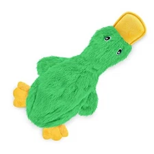  Squeaky Dog Toys with Soft Durable Fabric Large aCrinkle Duck (Light Green)