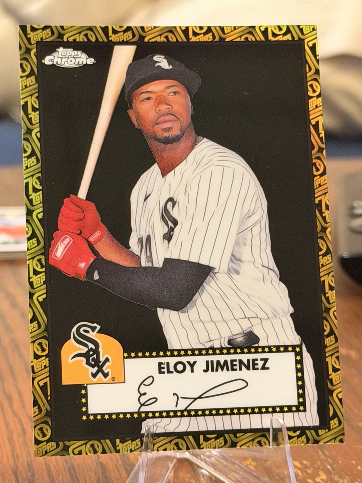 2021 Topps Chrome Platinum Anniversary Eloy Jimenez #159 Black And Gold /10
