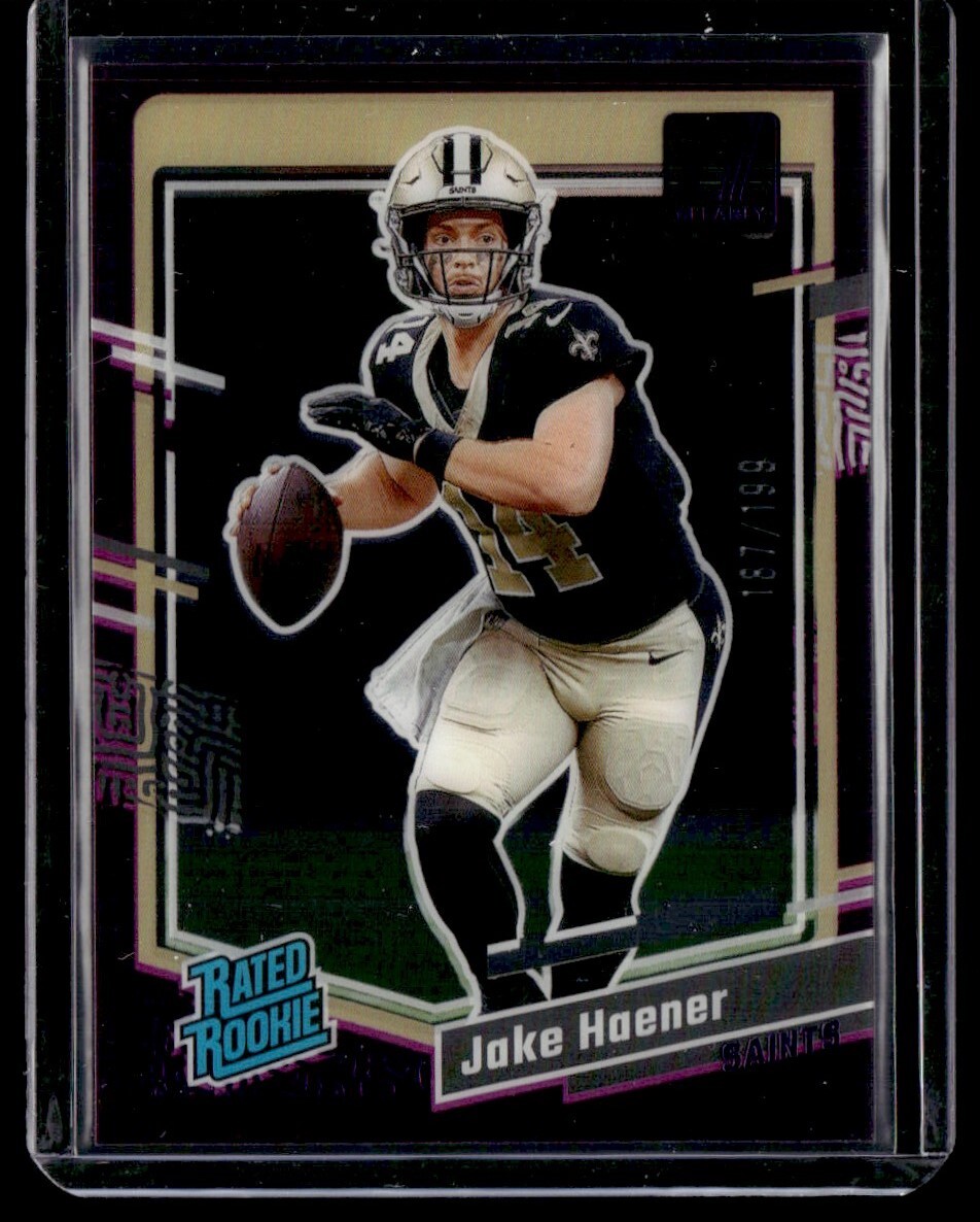 JAKE HAENER 2023 DONRUSS CLEARLY PURPLE RC 187/199 NEW ORLEANS SAINTS #63