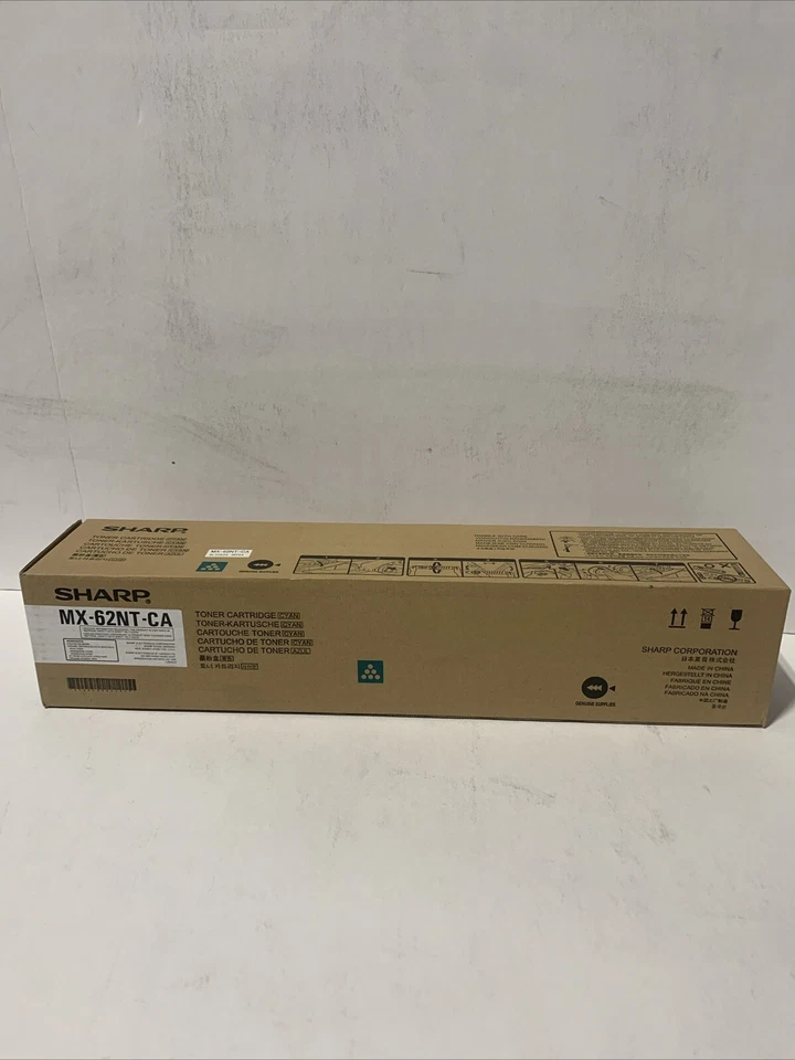 Genuine Sharp MX-62NT-CA CYAN Toner For MX-7580N MX-7500N MX-7040N Series NEW - Image 2 of 3