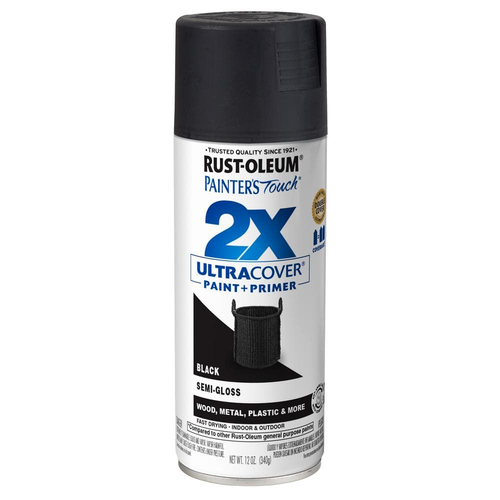 Rustoleum 2x Ultra 12 Oz. SemiGloss Black Spray Paint and Primer eBay
