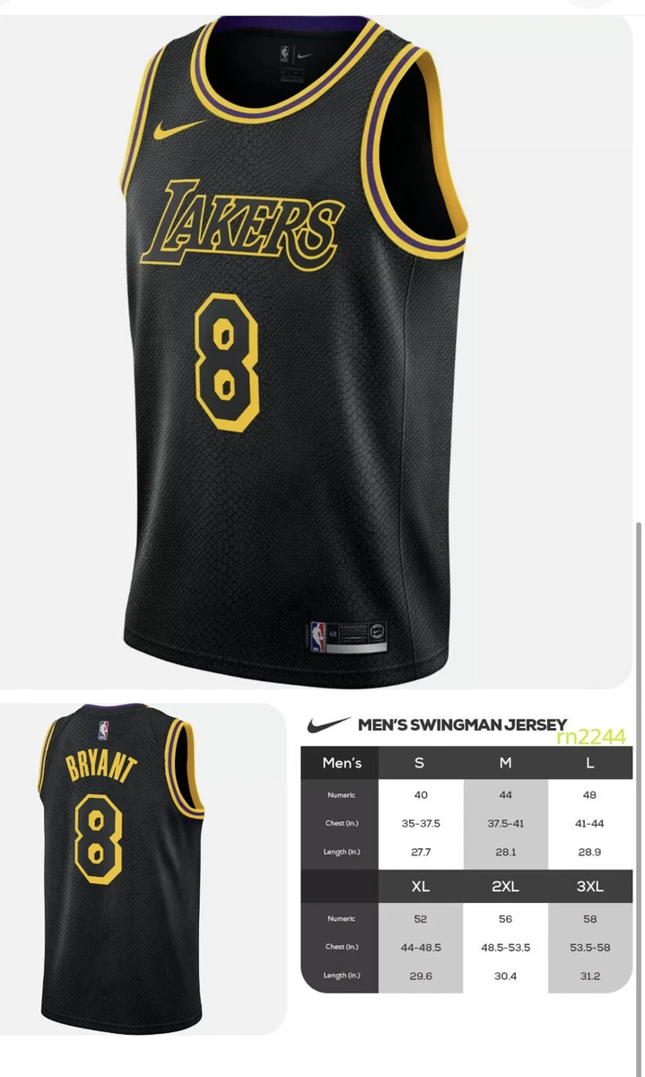 Kobe Bryant Los Angeles Lakers Nike Black Mamba December 18, 2017 Jersey Sz  50